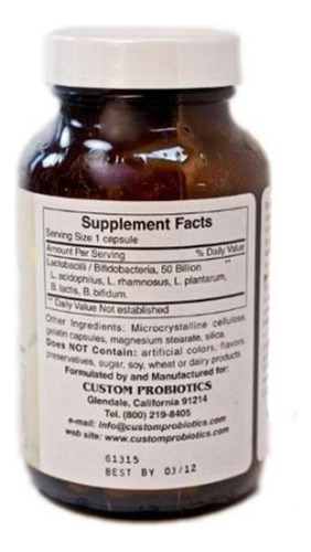 Custom Probiotics Fórmula Adultos Cp-1 90 Cápsulas 60b Ufc