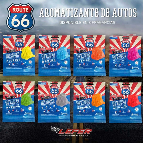 Imagen 3 de 7 de Auto Aromatizador Saphirus Route 66 Pack X 2 Unidades
