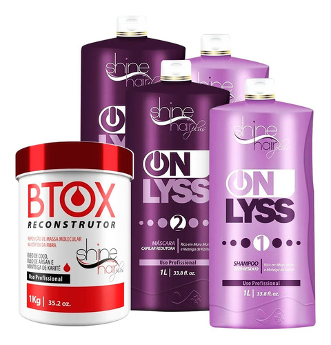 Kit 02 Escova Progressiva Shine Hair + Btx White