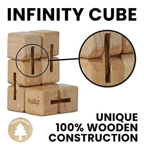 Bunmo Cubos Infinitos De Madera - Juguete Grande Infinity Cu