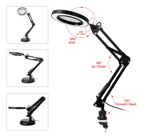 Lupa Usb 5x Lupa De Escritorio De La Lámpara De Lupa Led De
