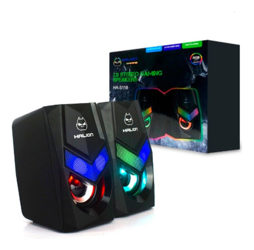 Parlante Gamer Rgb Halion Usb Ha-sg118