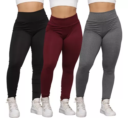 Kit 3 Legging Leg Feminina Fitness Academia Treino Justa