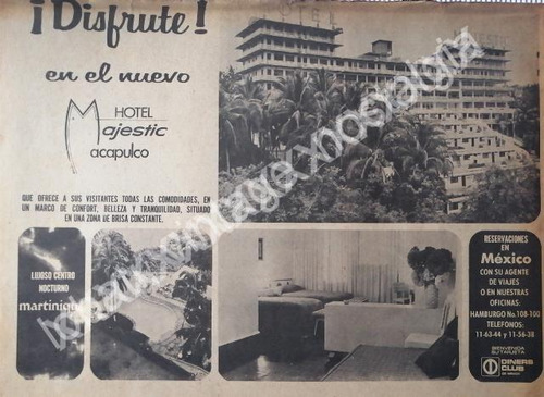 Cartel Retro Hotel Majestic De Acapulco 1967 /5
