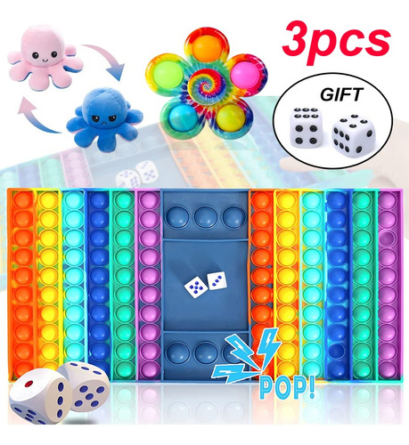 3 Juegos Magic Cube Pop It Rainbow Toy Autismo