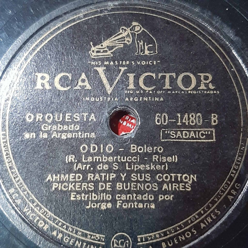 Pasta Ahmed Ratip Cotton Pickers Bs As Rca Victor C251