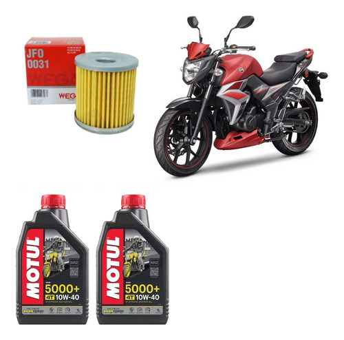 Kit Troca De Óleo Dafra Next 300 5000 10w40 Motul Jfo0031