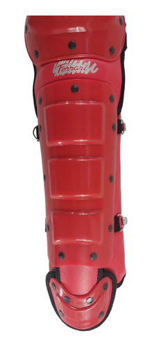 Espinilleras De Béisbol Doble Protección Color Rojo Radach