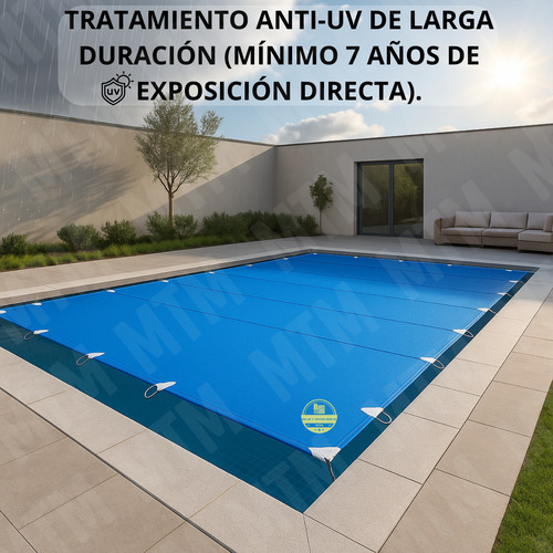 Lona Ahulada Para Agua 5x6 Mts Azul Reforzada Con Argollas