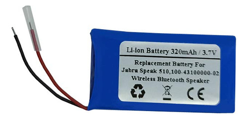 320mah 3.7v Batería De Repuesto Para Jabra Speak 510, 100