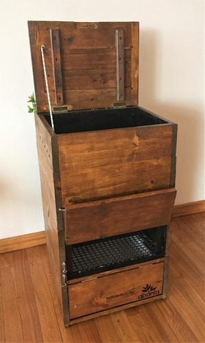 Imagen 4 de 6 de Compostera Abonia Madera Reciclada 60 L Vertical