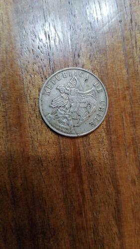 Moneda Antigua Chilena 50 Centavos Año 1977