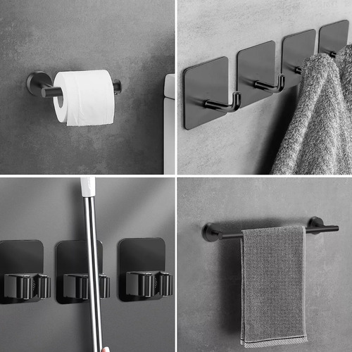 ** 20pcs Juego De Baño Accesorios For Baño Negro Inoxidables