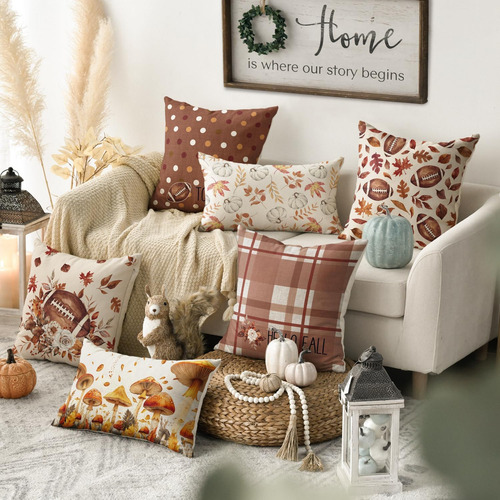 Almohada Avoin Colorlife Hello Fall Football Touch Down Show