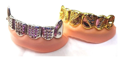 Dientes Dorados De Oro Y Plata Disfraz Bling Hip Hop Bromas