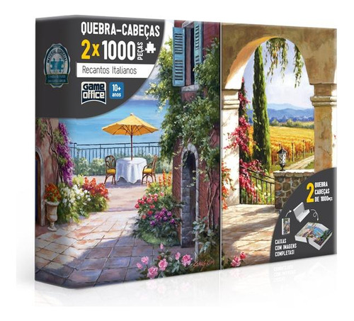 Toscana E Vinha Italiana Kit 2 Quebra-cabeça 1000pc - Toyst