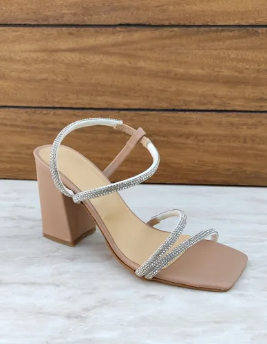 Zapatos De Dama Zapatilla Tacon Con Piedras Sarah Env o gratis