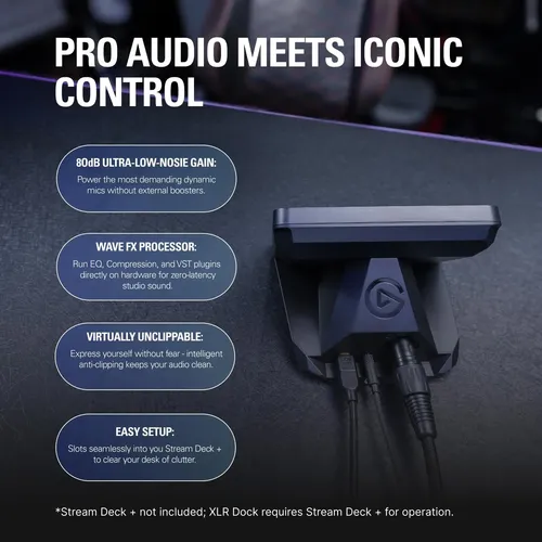 Interface De Áudio Elgato Xlr Dock Mk.2 Para Stream Deck+ 127v