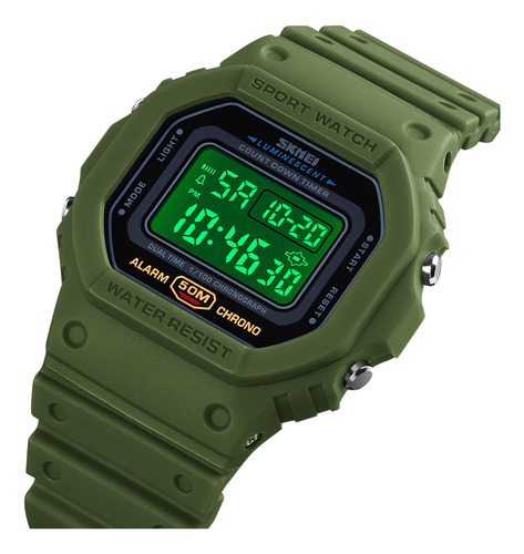 Reloj Digital Deportivo Con Alarma Impermeable Para Hombre W