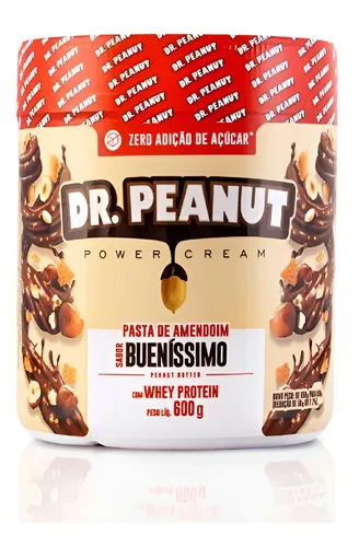 Pasta de amendoim com whey protein bueníssimo 600g Dr. Peanut