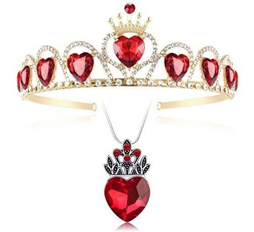 Corona Y Collar Evie Queen Of Hearts Para Niñas.