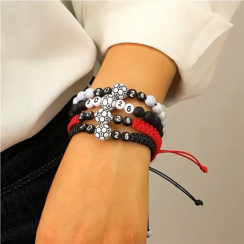 World Cup Adjustable Woven Soccer Commemorative Bracelet
