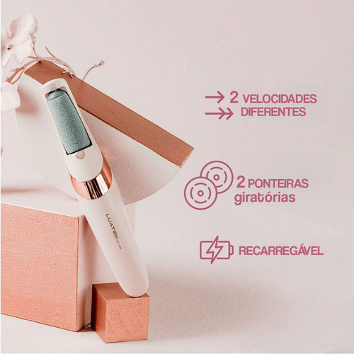 Lixa De Pe Elétrica Com Bateria Recarregavel Portátil