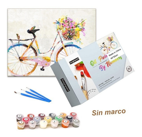 Kit De Pintar Cuadro Decorativo Por Números, Diseño Biciclet