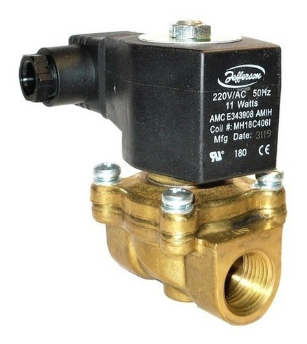 Válvula Solenoide Jefferson 1335 Ba6 P/ Agua Y Aire De 3/4 