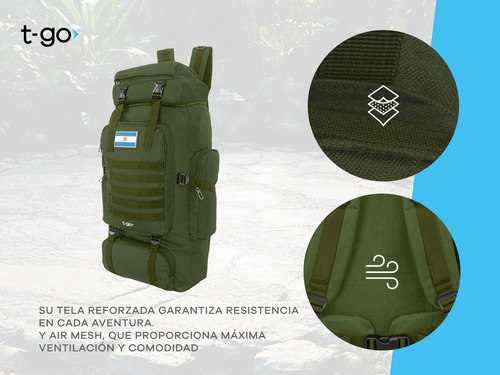 Mochila Camping Mochilero Litros 70 Camping Trekking +envio Verde