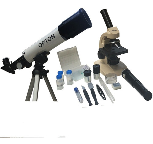 Microscópio + Telescópio + Kit Trabalho + Envio Rápido Full