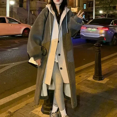 Chaqueta De Forro Polar Con Capucha Elegante Para Mujer, Est