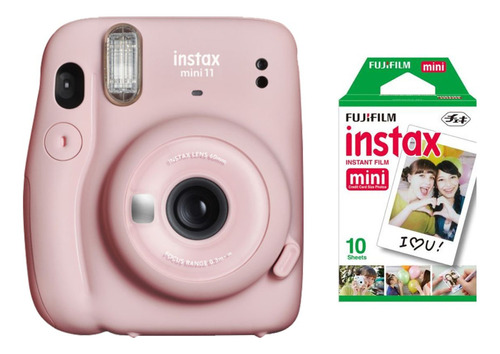 Kit Câmera Instantanea Fujifilm Instax Mini + Pack 10 Filmes Cor Rosa