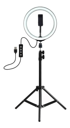 Aro De Luz Led 30 Cm Profesional Usb Selfie Trípode 2,1 Mts