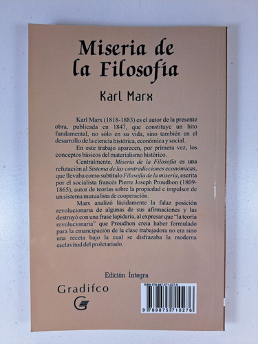 Miseria De La Filosofia - Karl Marx