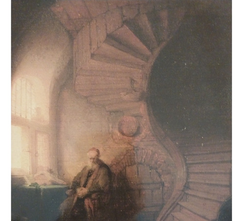 Lamina Rembrandt  Filósofo Meditando 43 X 28 Cm Akko