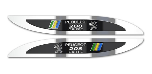 Par Emblema Badge Em Metal Lateral Peugeot 208 Griffe