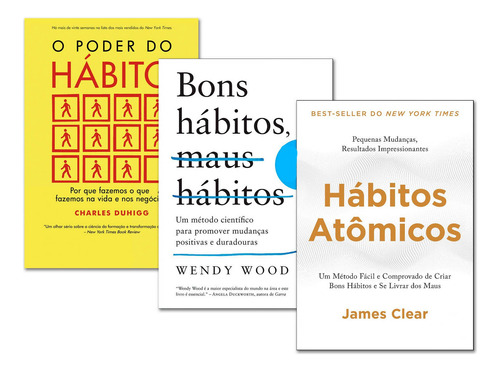 Kit O Poder Do Hábito + Hábitos Atômicos + 1 Livro