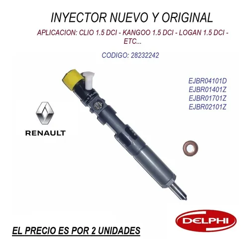 2 Inyectores Renault 1.5 Dci Clio-kangoo Delphi Nuevo Oferta