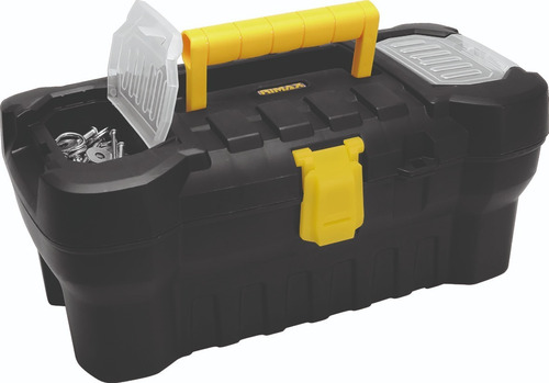 Imagen 1 de 6 de Caja De Herramientas Rimax 16' Con Bandeja Negra Y Amarilla