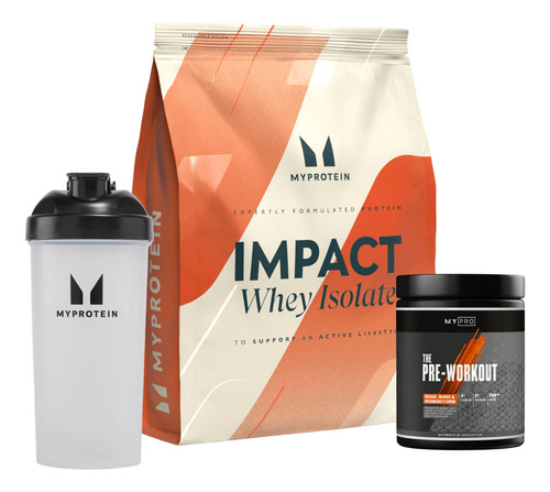 Combo Proteina Isolate + Pre Entreno + Shaker Myprotein Vainilla