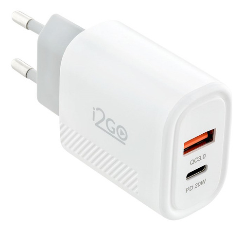 Carregador Turbo I2go 1 Saída Usb-c 20w + Saída 1 Usb-a 18w