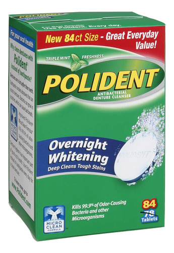 Polident Blanqueamiento Nocturno Triple Menta Frescura Denta