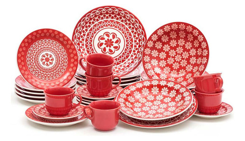 Juego Platos X 30 Piezas Porcelana Oxford Renda Con Tazas