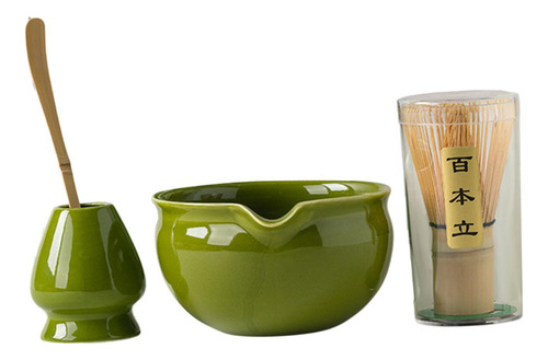 4pcs Set Matcha, Cuchara Japonesa De , Regalo Verde Profundo
