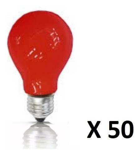 Bombillo Incandescente Rojo 40w / 130v - E27 (50 Unidades)