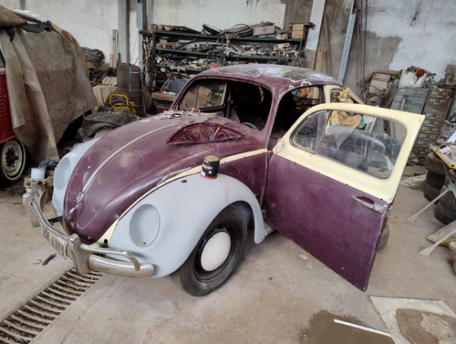 Vw Fusca Oval Em Construção Todo Feito Em Lata Ano 67 No Doc