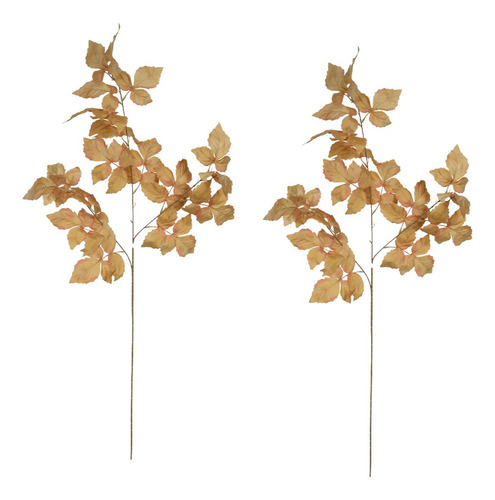 Folha Folhagem Outono Cor Palha Ocre 94cm Enfeite Arranjo Decoração Elegante Luxo Premium Desidratado Artificial