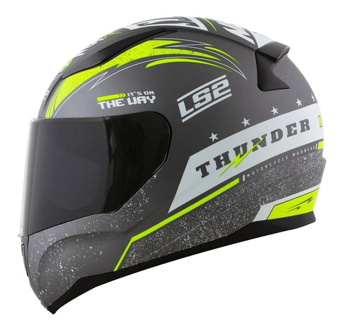 Capacete Ls2 Ff353 Rapid Thunder Cinza Amarelo Lançamento