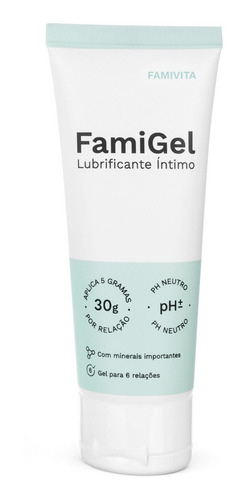 Famigel 30g - Lubrificante Íntimo Com O Ph Neutro E Minerais Fragrância Neutra